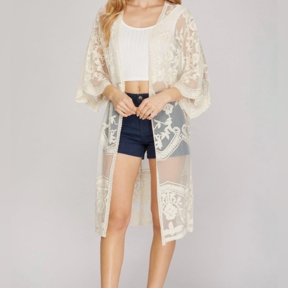 POL Sheer Lace Kimono